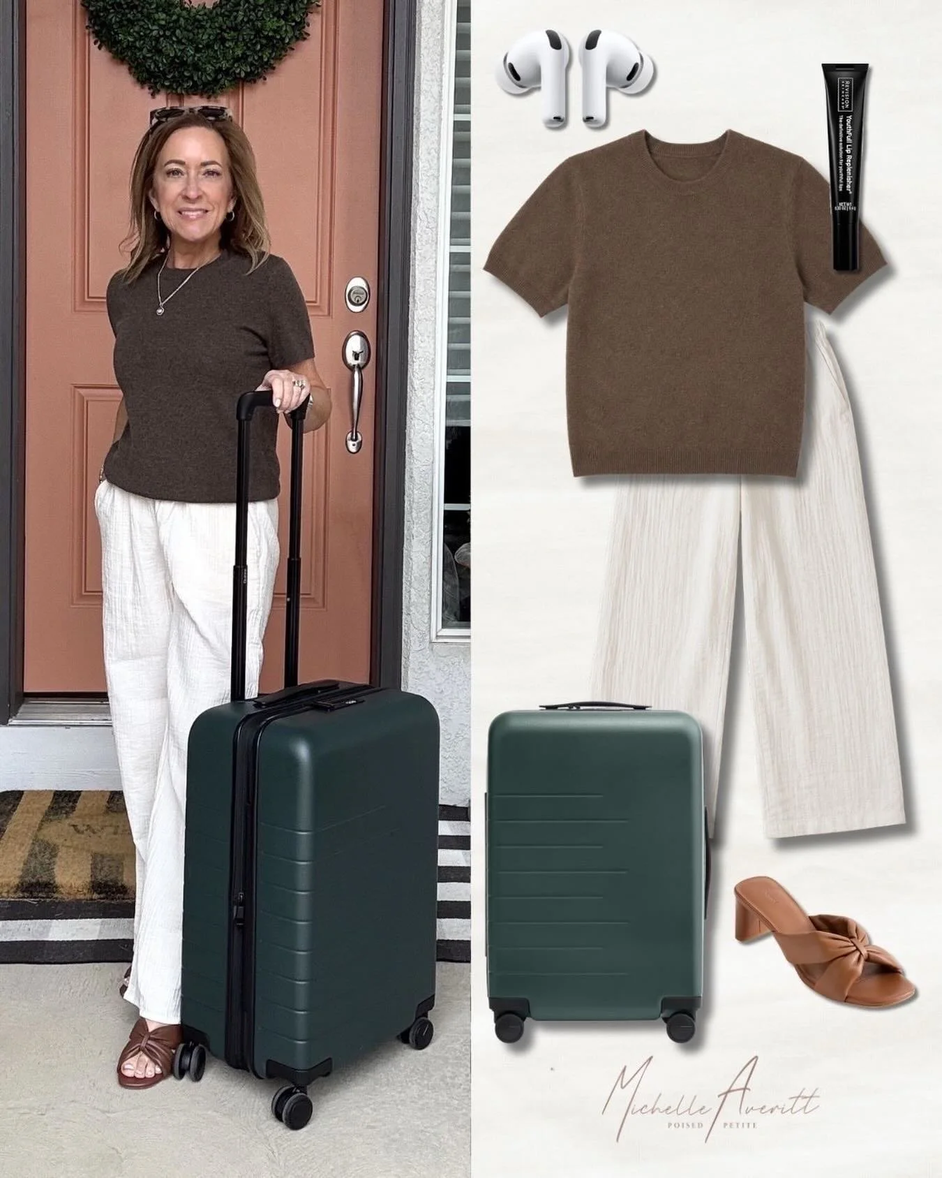 I recently put together my go to travel outfit and I&rsquo;m loving how everything comes together so effortlessly. My Quince suitcase has been my go to for keeping things organized and elevated from the start, it just makes packing feel a little more