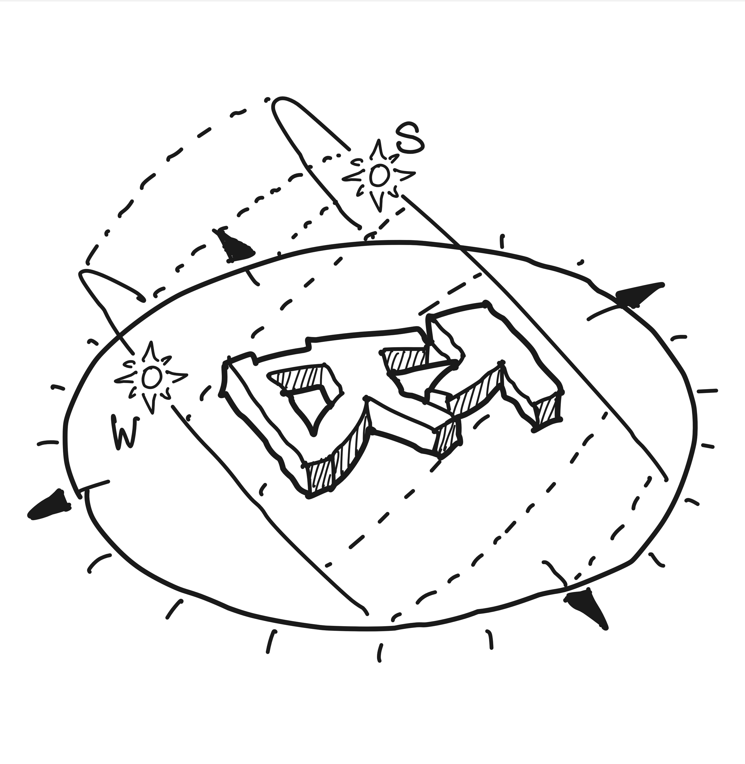 People working on architectural models at a large table inside a modern, well-lit office with large windows, bookshelves, and indoor plants.