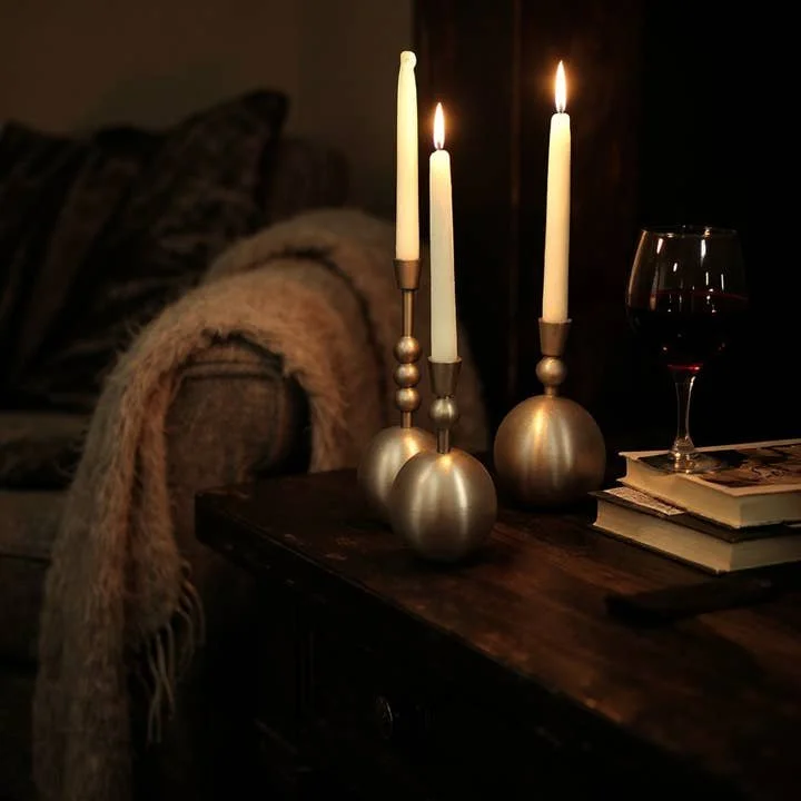 Stacked Orb Taper Candle Holder