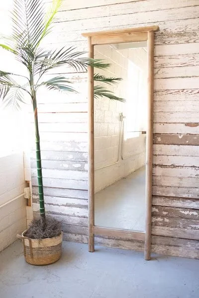 Tall Wood Framed Floor Mirror