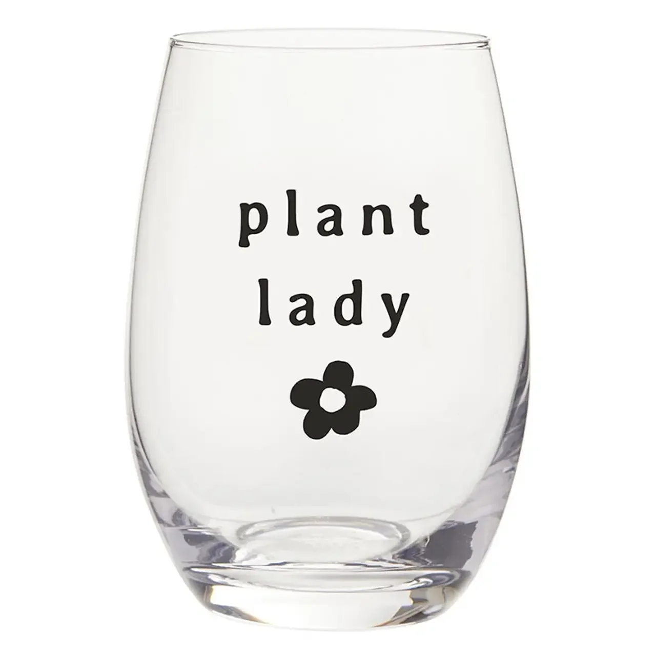Stemless Wine Glass - Plant Lady