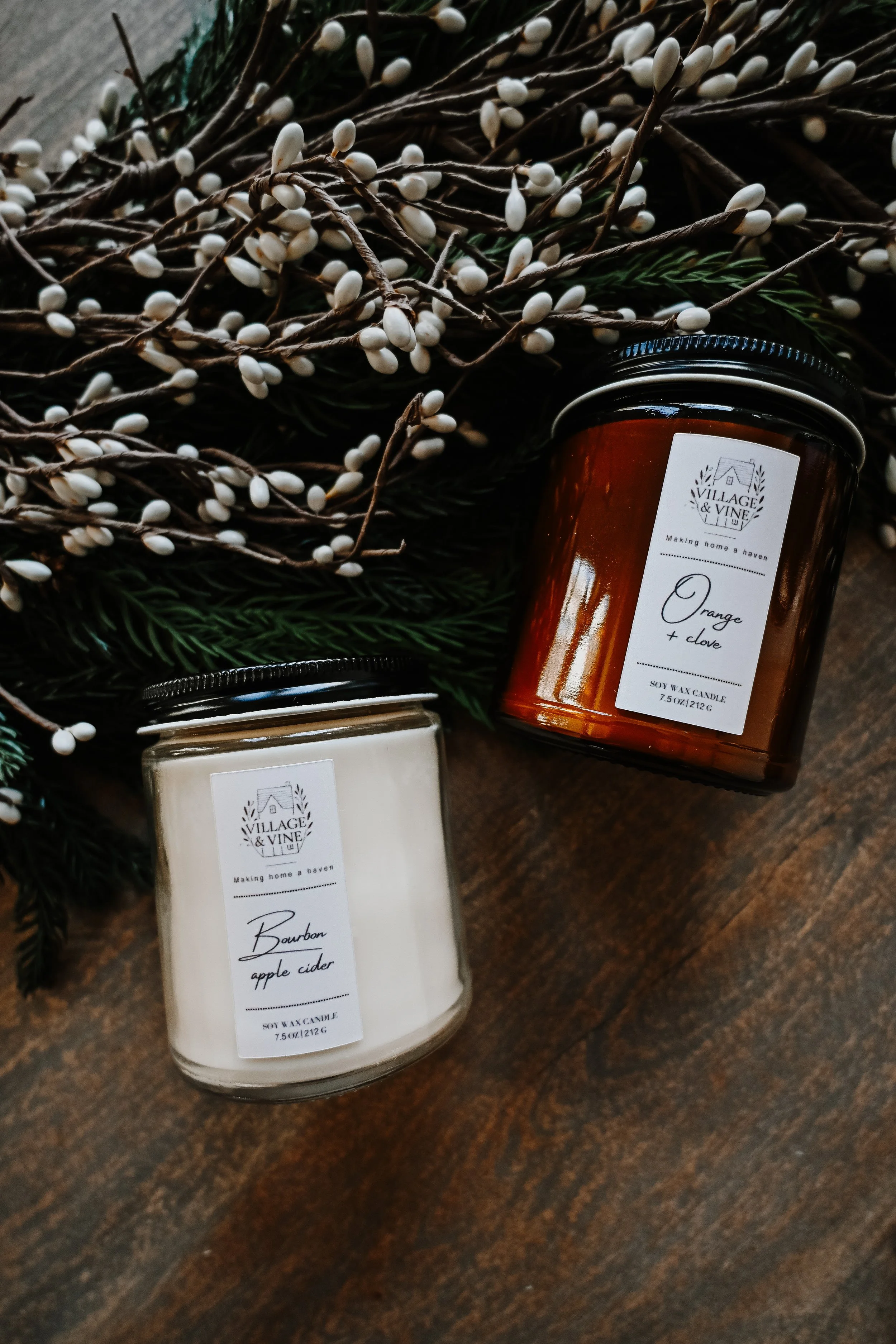 Village & Vine 7.5 oz Soy Wax Candle