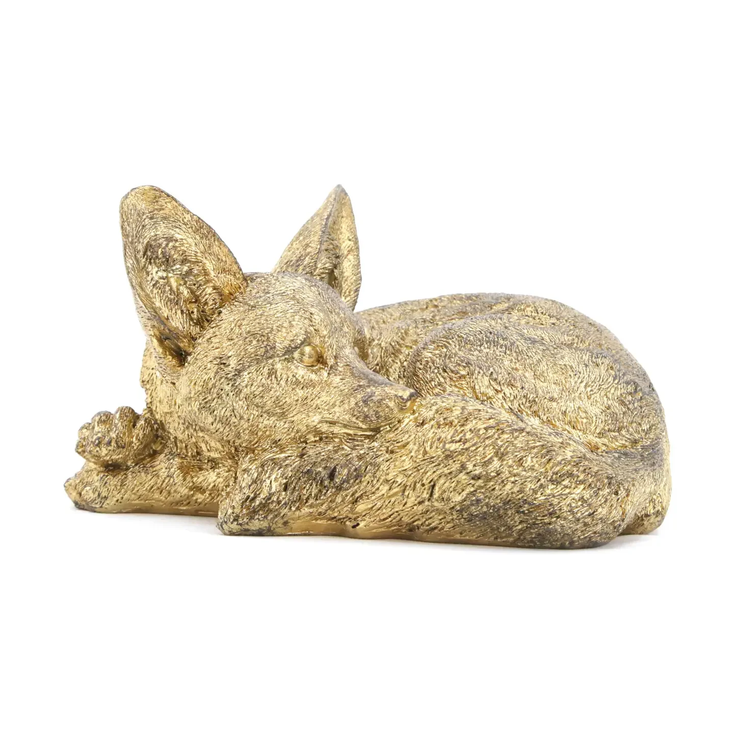 Gold Resin Sleeping Fox
