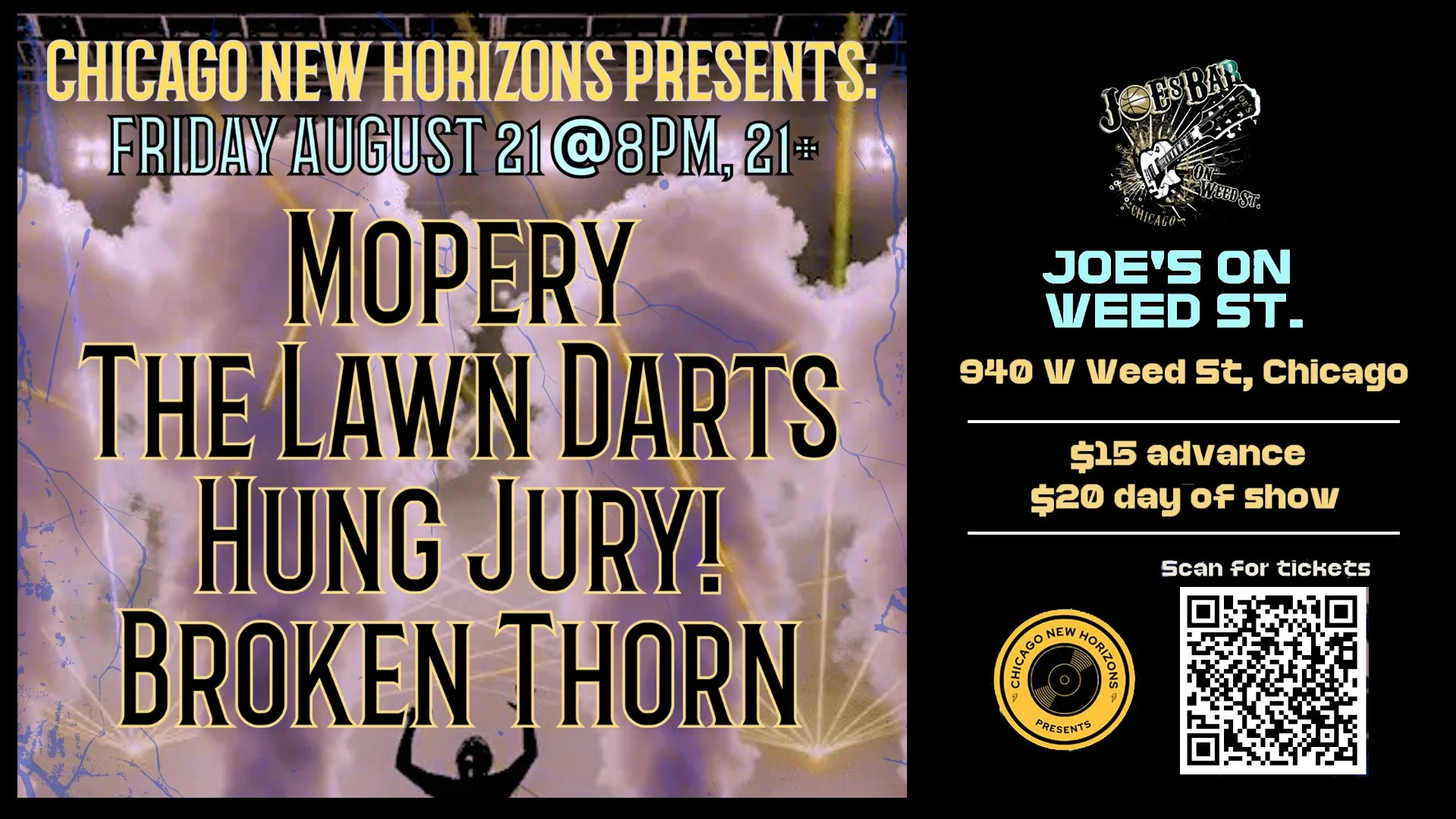 CHICAGO NEW HORIZONS PRESENTS: Mopery / The Lawn Darts / Hung Jury! / Broken thorn