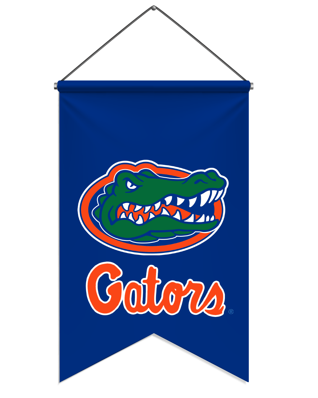 University of Florida Gators banner featuring a green alligator head logo and the word "Gators" in orange and white text.