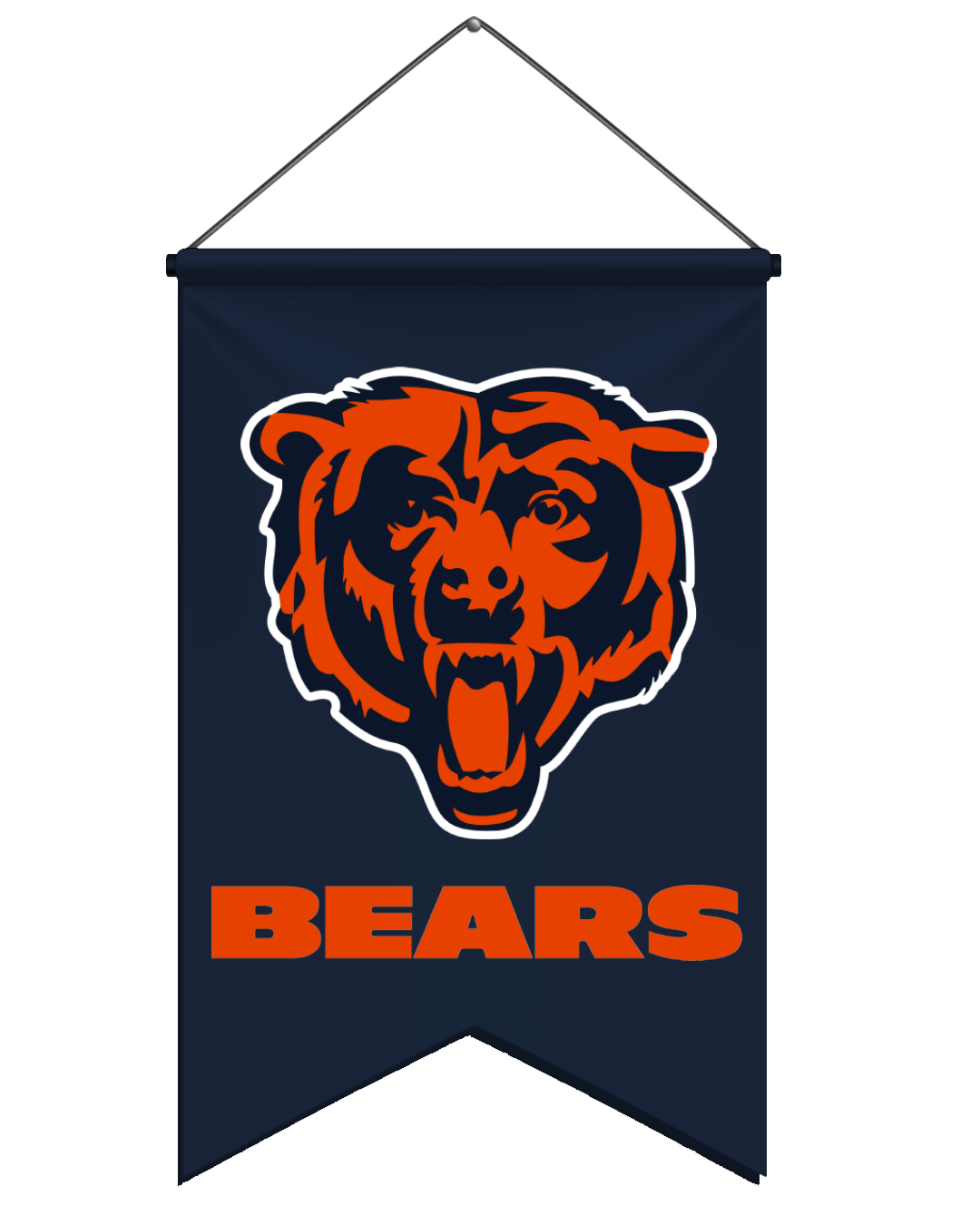Chicago Bears team flag featuring a bear's head logo with open mouth and the word 'BEARS' written below.