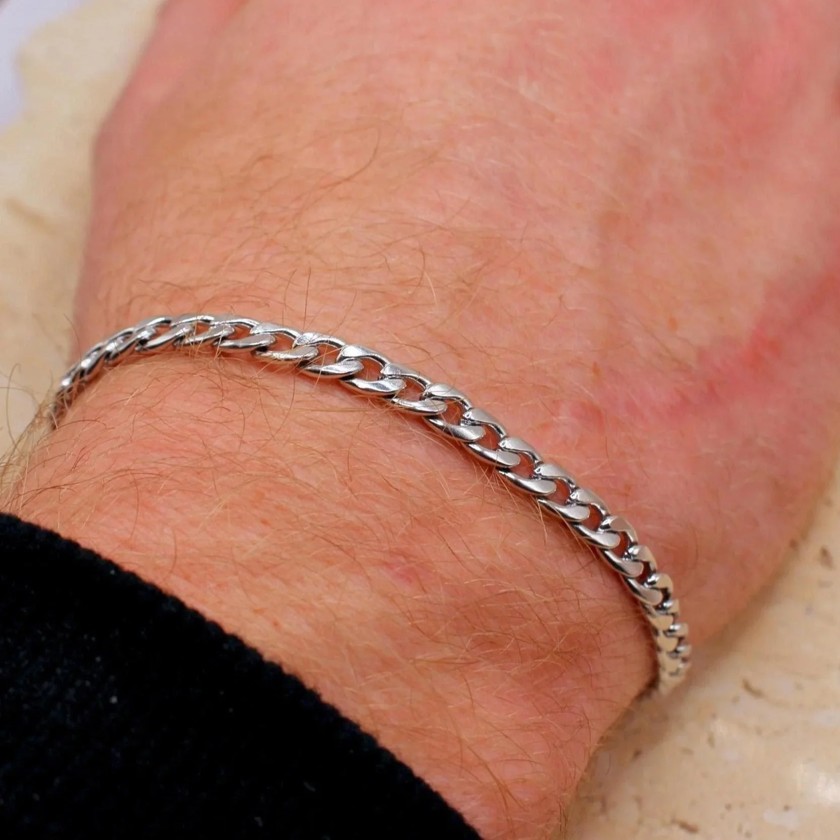 Silver Curb Chain Bracelet