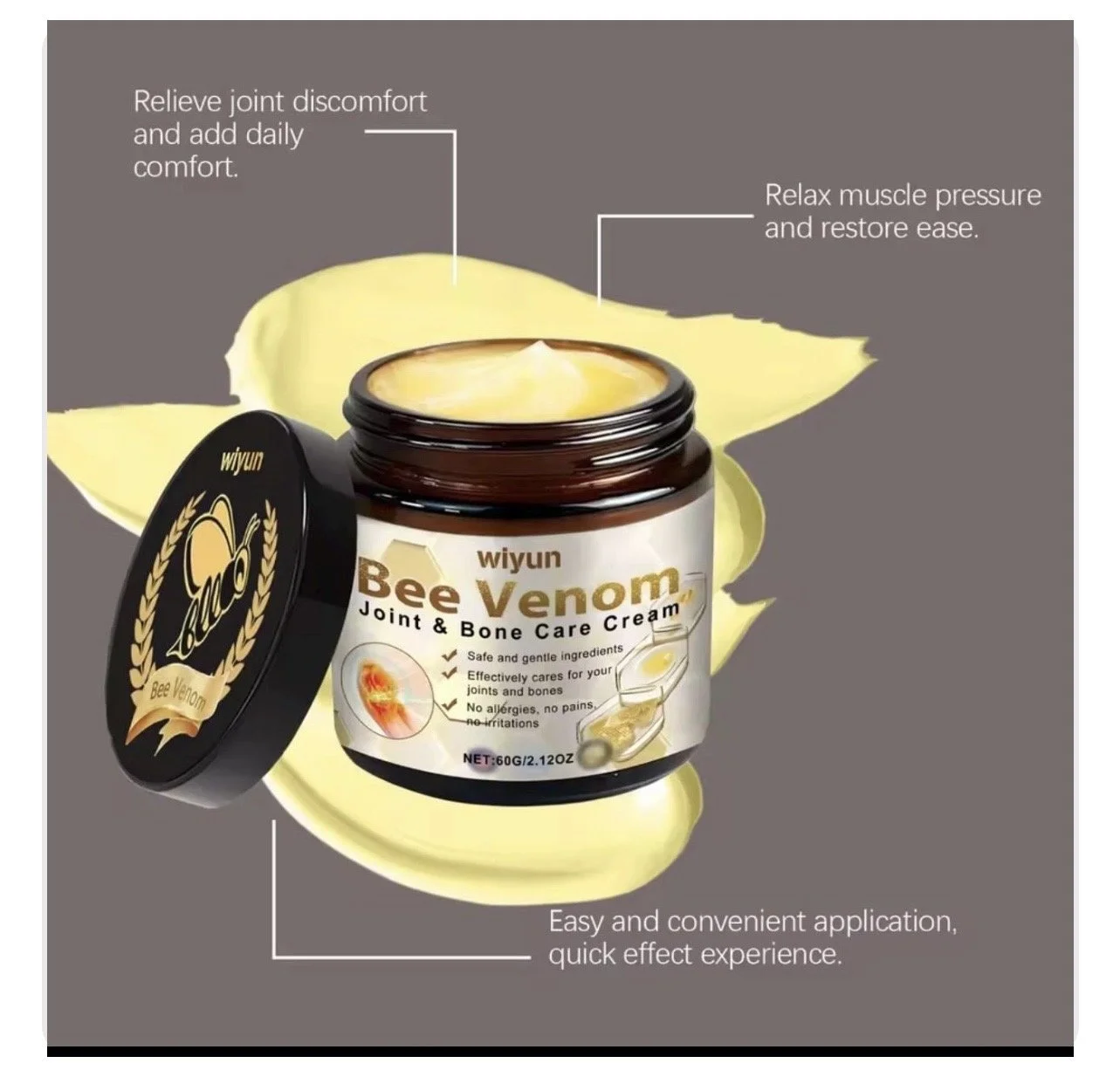 Bee Venom Joint & Bone Therapy Cream - Natural Relief (60g)