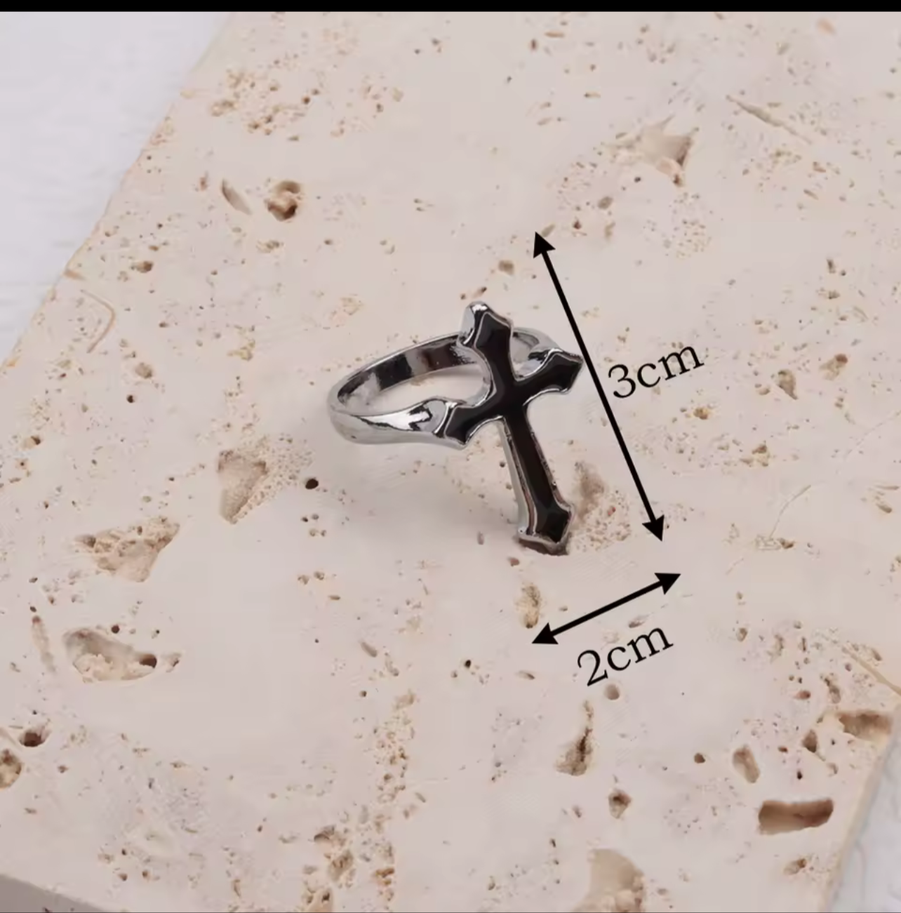 Wholesale Black Cross Ring For Women Jesus New Style Men's Trendy Vintage  Metal Religious Rings.