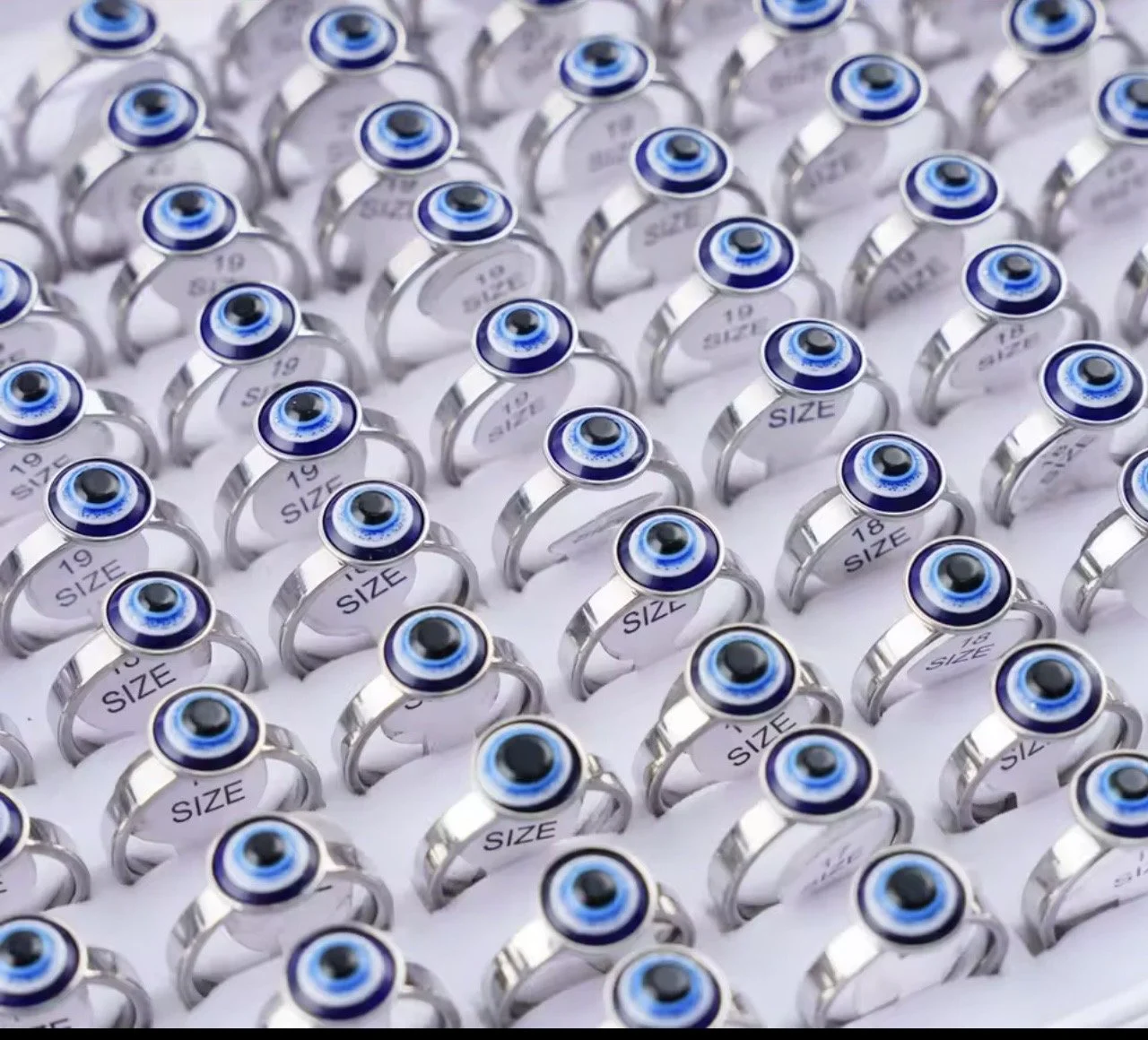 Punk Gothic Evil Eye Ring | Blue Devil Eye Stainless Steel Ring | Goth Jewelry | Unisex Statement Ring | Alt Punk Gift