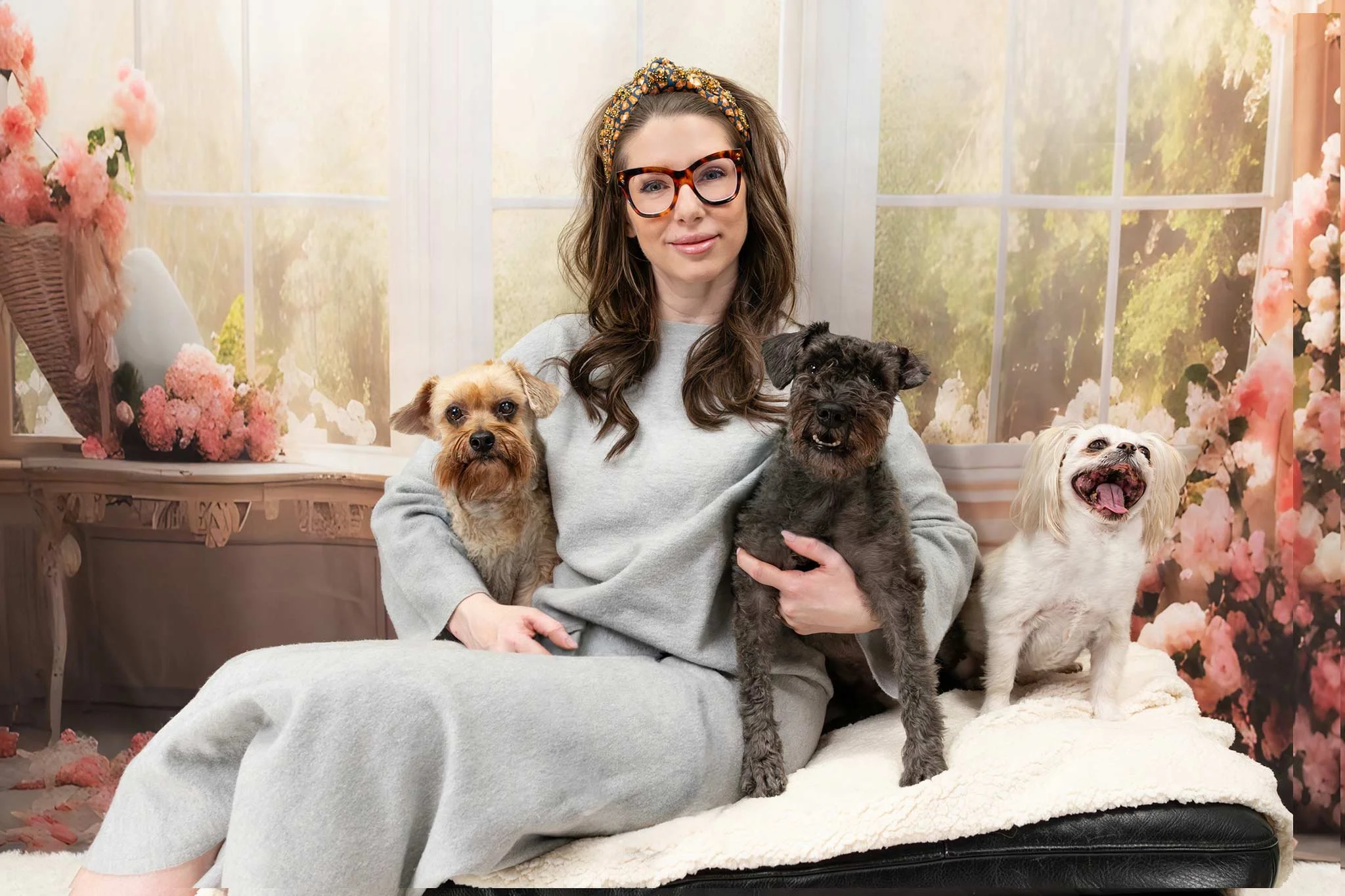 Dog Family Portrait – Dog Mom with her three dogs