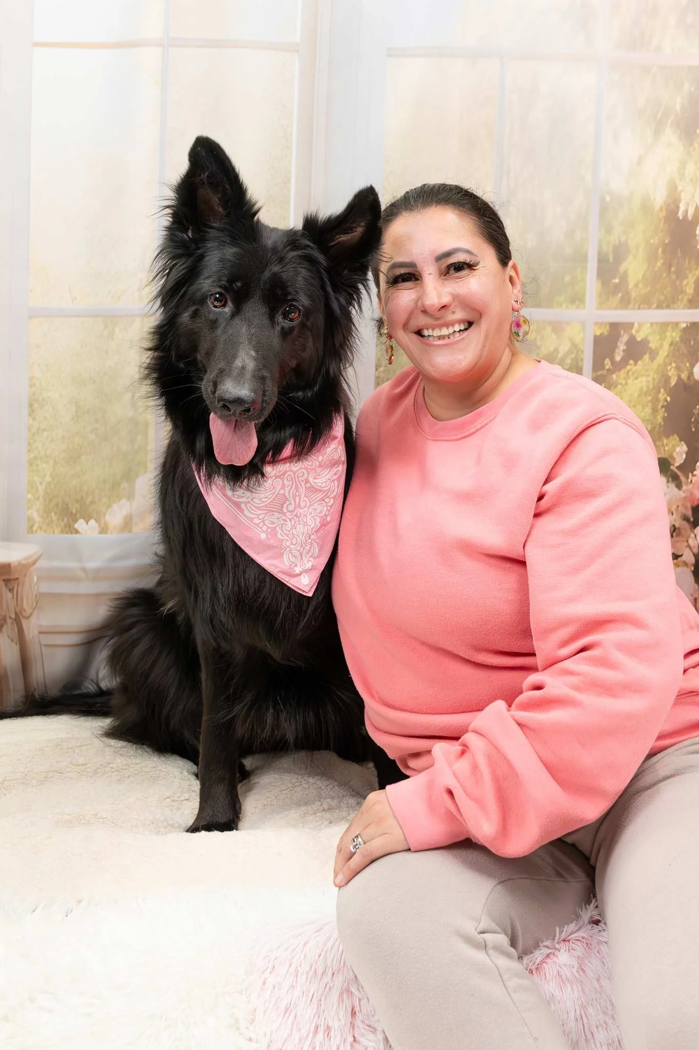 Dog Family Portrait – Dog Mom with her Black German Shepherd Dog