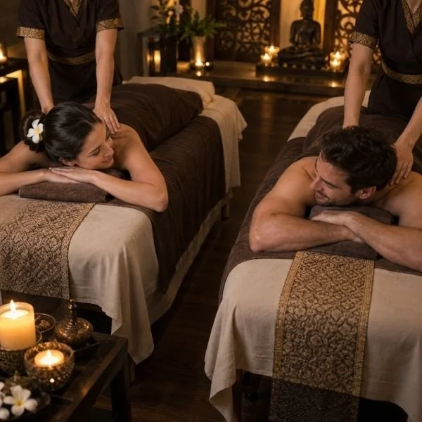 Couples getting massage treatment at Siam Harmony Malahide