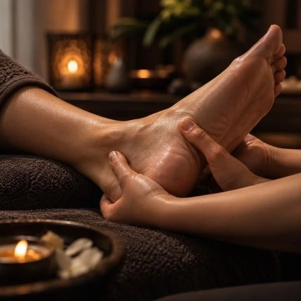 Foot reflexology spa treatment focusing on pressure points at Siam Harmony, Malahide, Dublin