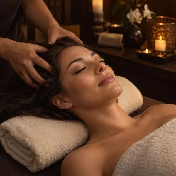 A typical head massage at Siam Harmony Malahide Dublin