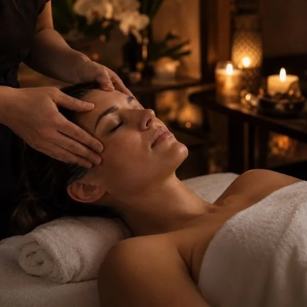 Head massage spa treatment with gentle scalp massage and soothing ambience at Siam Harmony, Malahide, Dublin