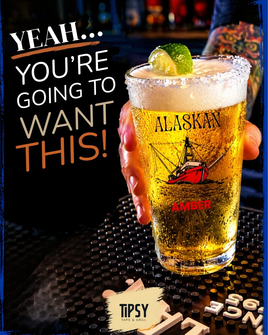 Looking for the perfect pour? You&rsquo;ll find it at Tipsy Taps &amp; Grill. From crisp imports to smooth local favorites, our taps are ready and the glasses are waiting. Pull up a seat, grab a pint, and let us pour you something worth staying for.
