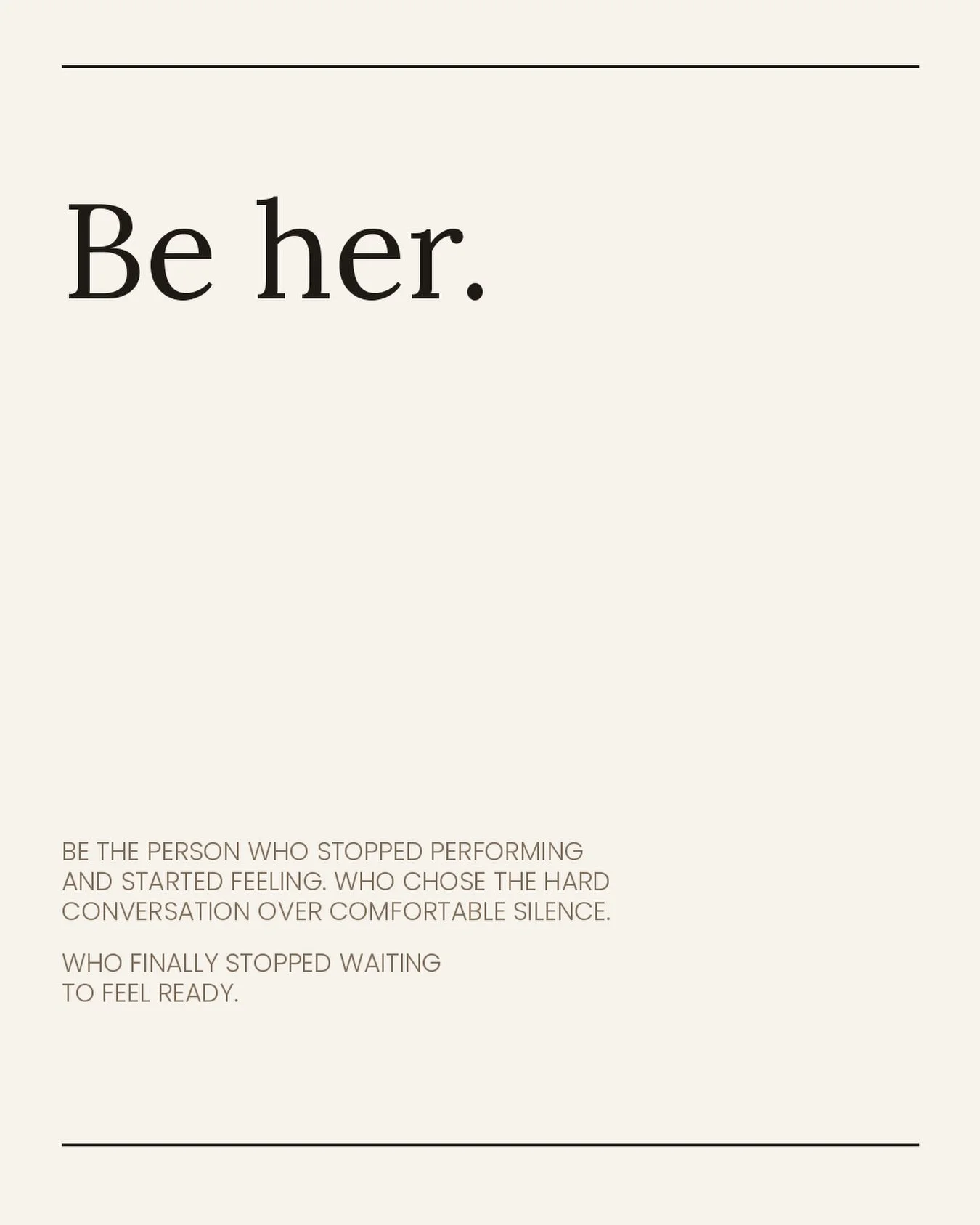 Here&rsquo;s the thing about her.
She&rsquo;s not further ahead than you. She just stopped pretending she was fine when she wasn&rsquo;t. Stopped shrinking in rooms where she deserved to take up space. Stopped waiting for life to get easier before sh