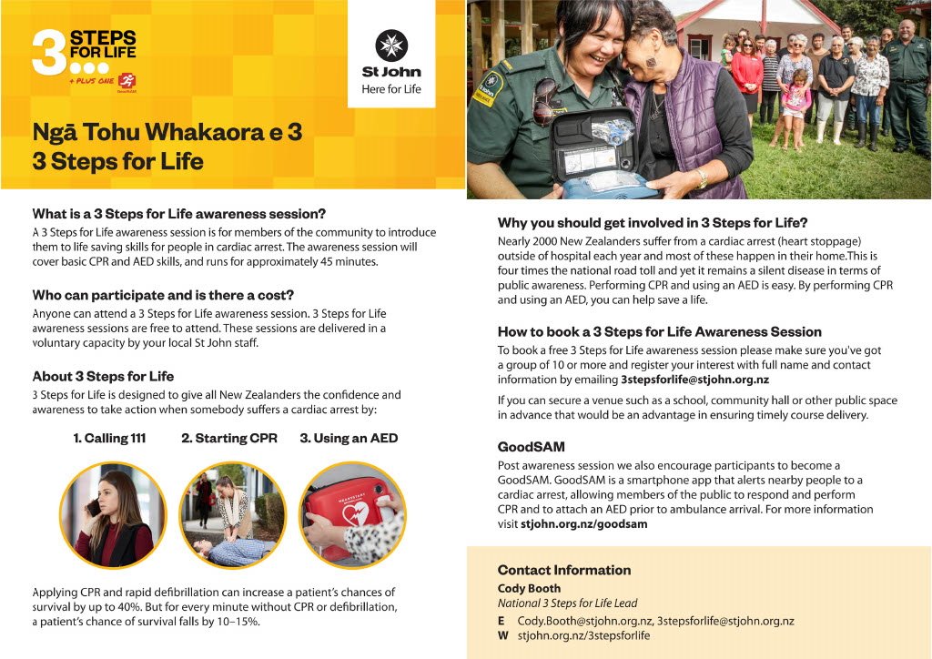 Brochure on 3 Steps for Life.