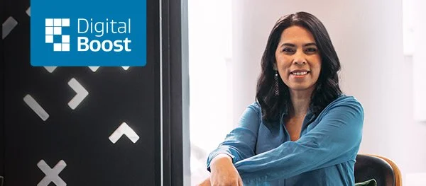 Woman learning about digital boost