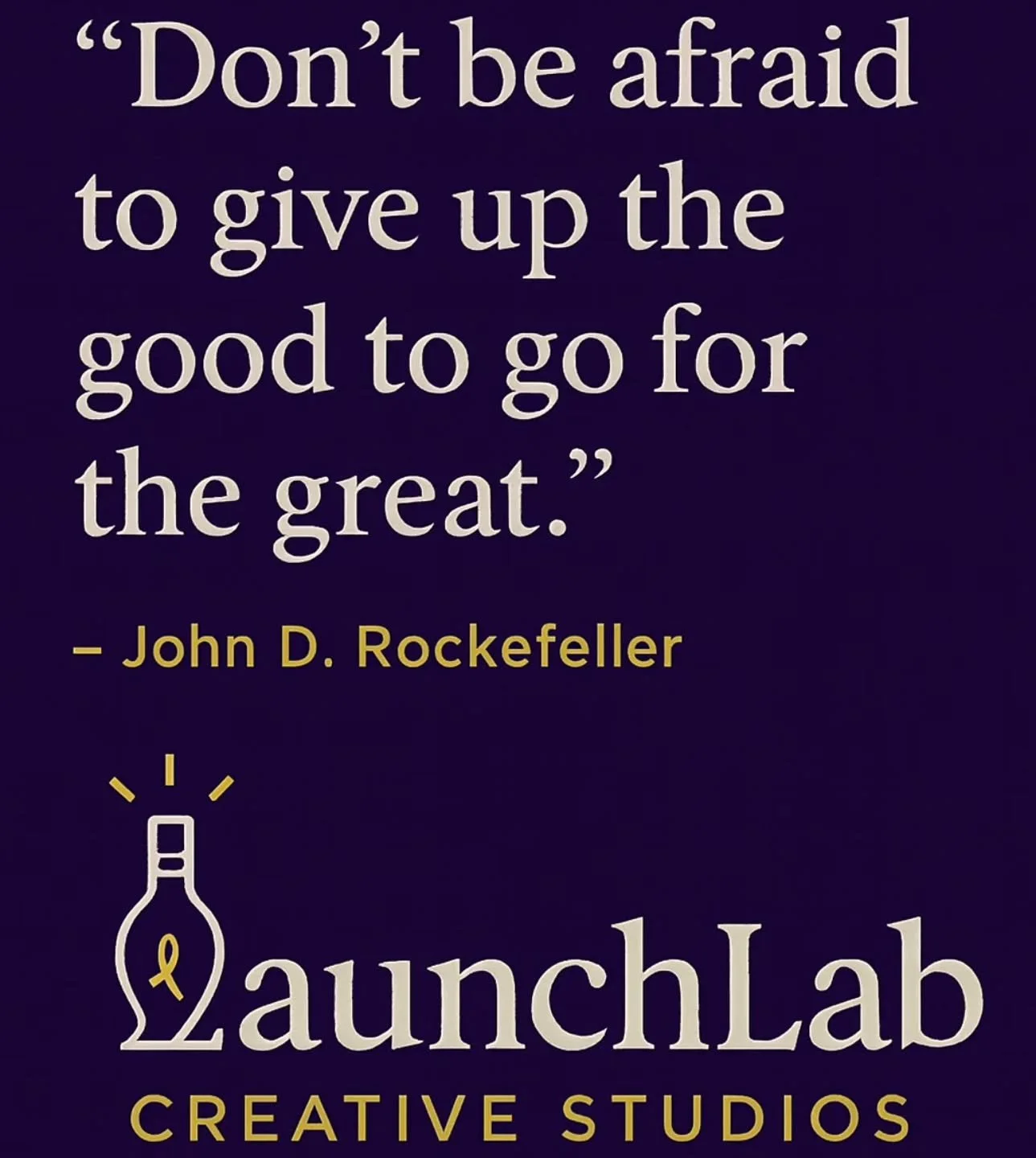 Good isn&rsquo;t the goal...GREAT IS!!! What would your business look like if you aimed for GREAT? 

#LaunchLabCreativeStudios #LaunchLab #CreativeStudio #BrandDesign #EntrepreneurLife #BusinessGrowth #SmallBusinessBranding #BrandIdentity #BaltimoreB