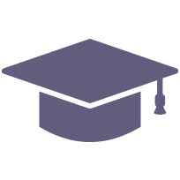Icon of a graduation cap.