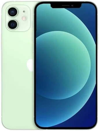 A light green smartphone with a dual camera on the back and a large display on the front.