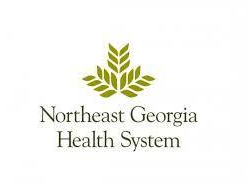 Northeast Georgia Health System logo with green leaf graphic and text