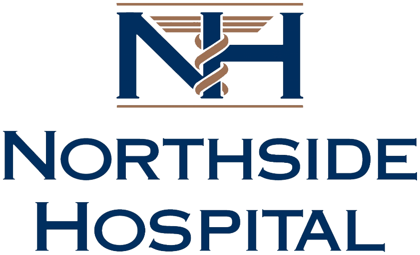 The logo of Northside Hospital, featuring a stylized letter N and H with a serpent wrapped around a staff, indicating medical services.