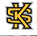 Kennesaw State U logo in yellow, black, and white