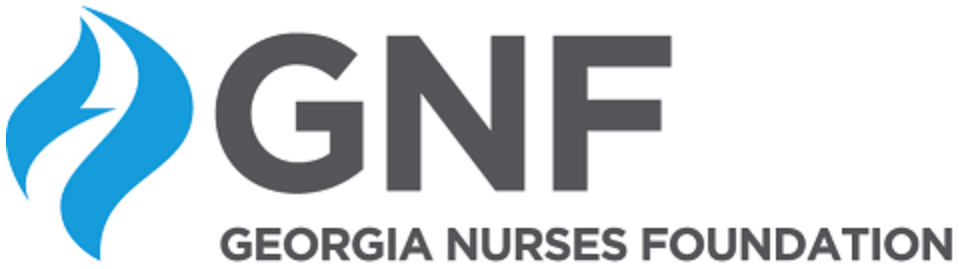 Logo of the Georgia Nurses Foundation with a stylized blue flame symbol and the text 'GNF' and 'Georgia Nurses Foundation'.