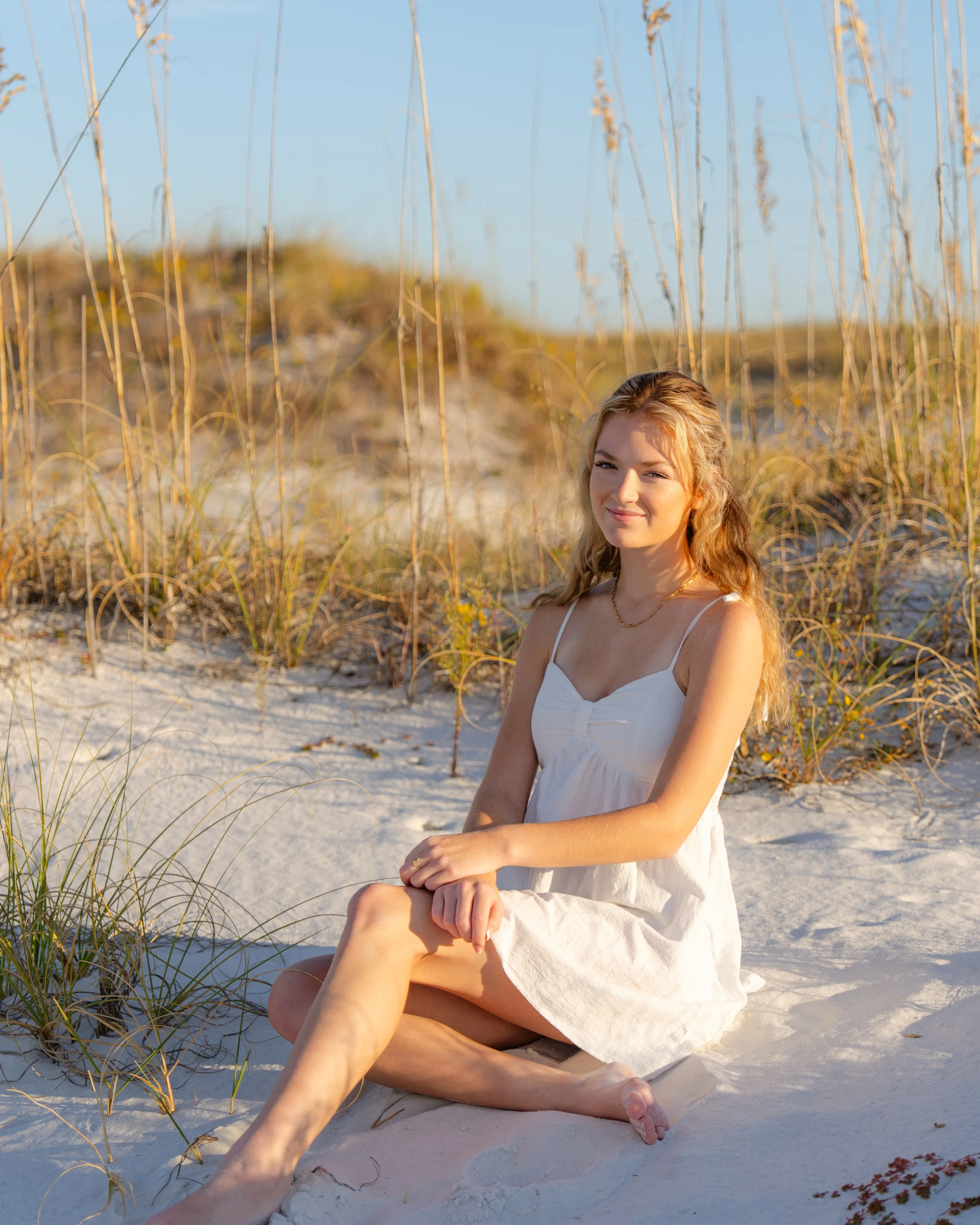 Portrait photo of a woman on the beach at sunset. Destin, Florida Photographer, 30A Photographer, Senior Photos Destin Florida, Senior Photos 30A