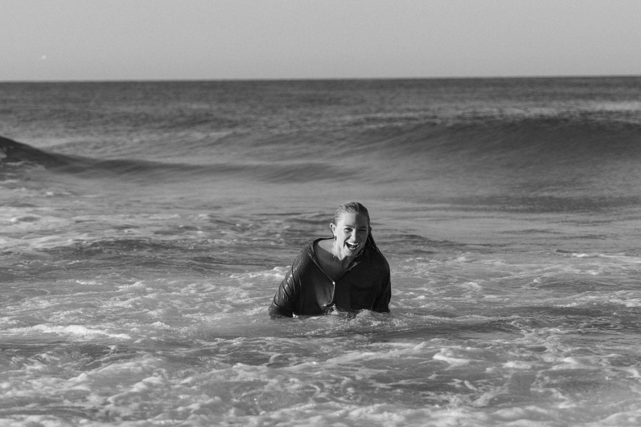 Portrait of a woman laughing in the ocean. Grayton Beach Photographer. 30A Photographer