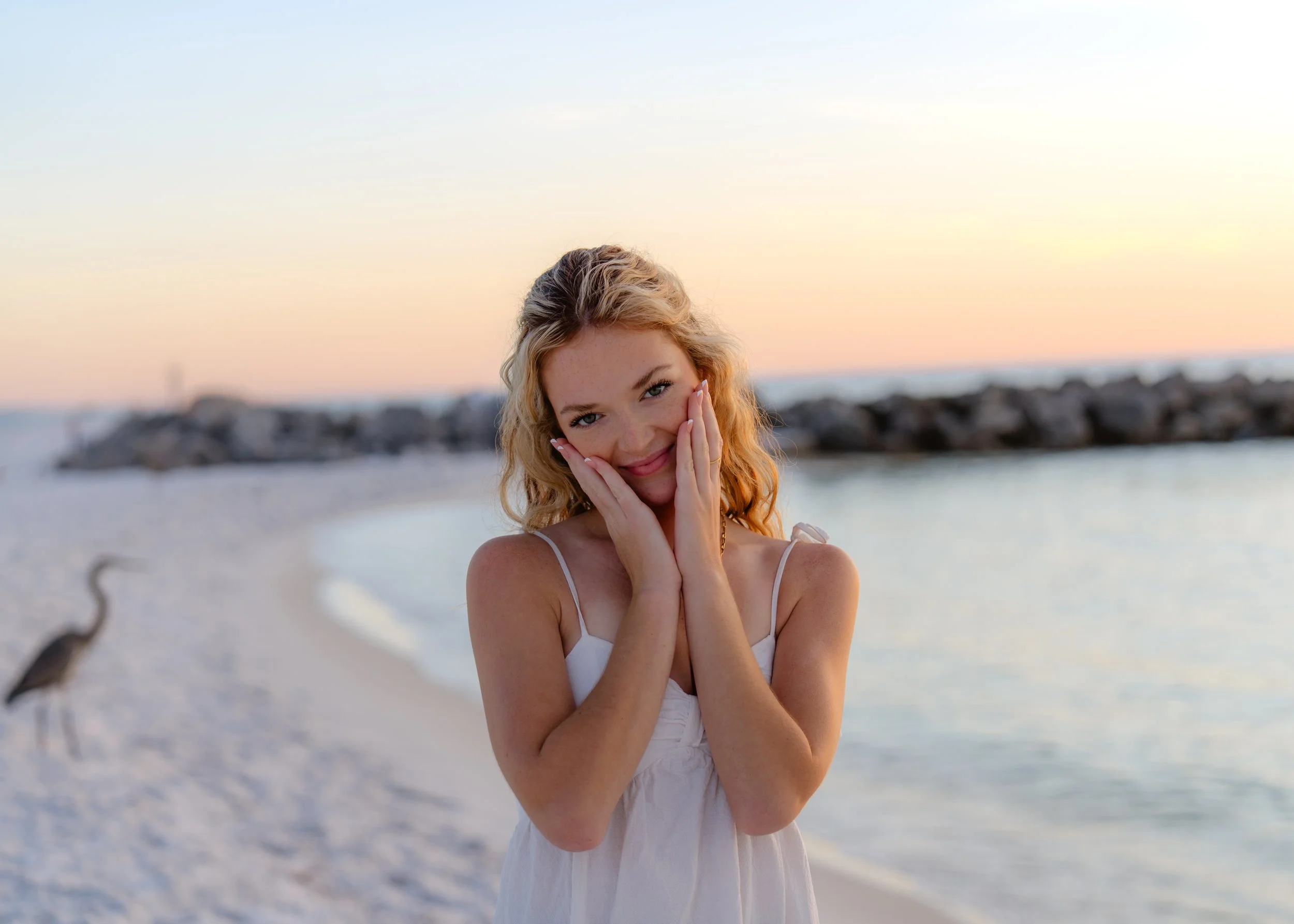 Portrait photo of a woman on the beach at sunset. Destin, Florida Photographer, 30A Photographer, Senior Photos Destin Florida, Senior Photos 30A