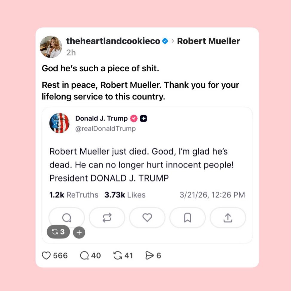 This is the man the modern Republican Party has decided to hitch their wagon to. A true man of God, they say! Yes, yes indeed.

Rest easy, Robert Mueller 💔 

#robertmueller #donaldtrump #potus #uspolitics