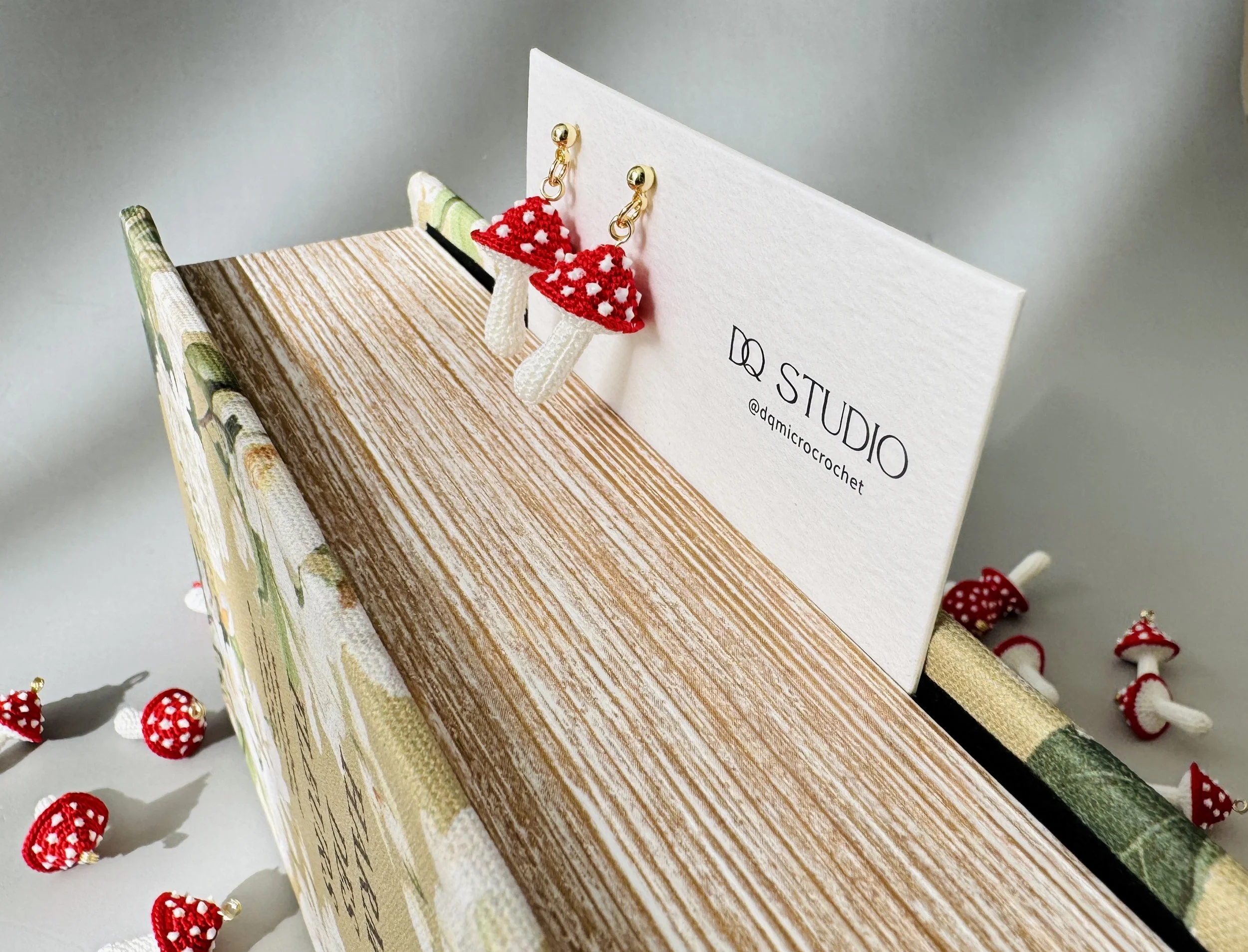 Micro Crochet Earrings Mushroom