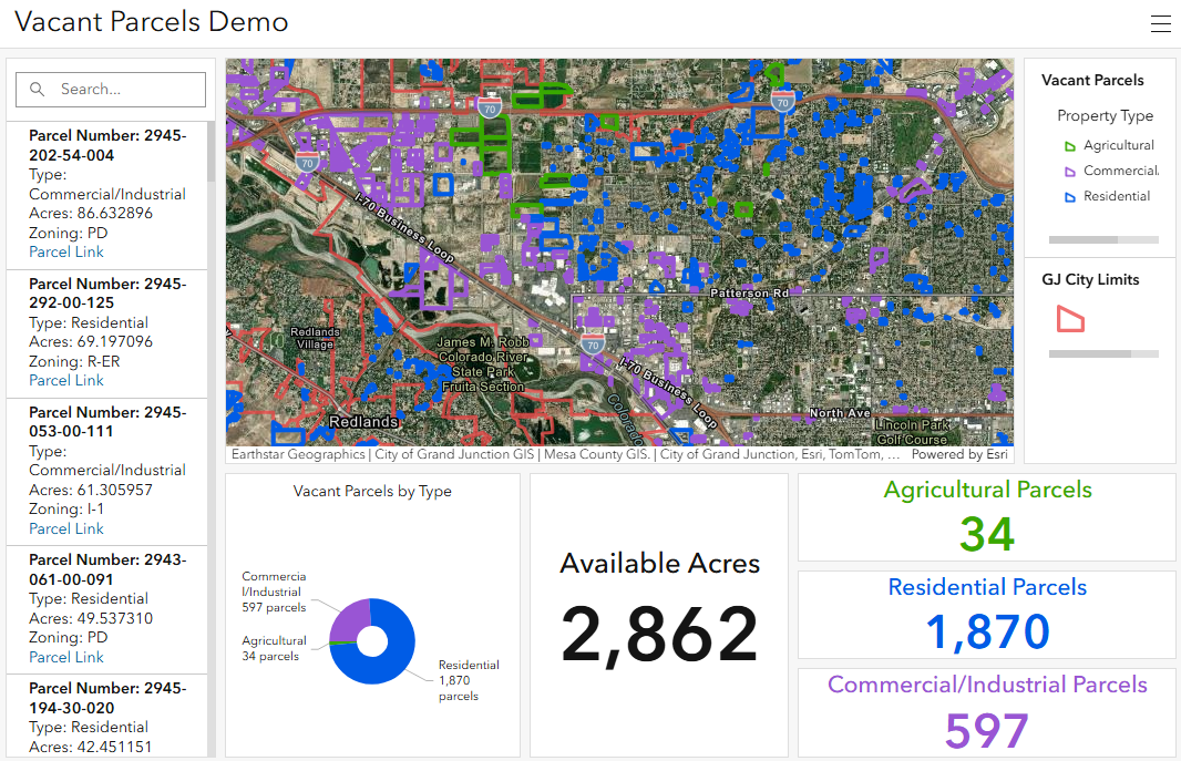 Vacant land app screenshot