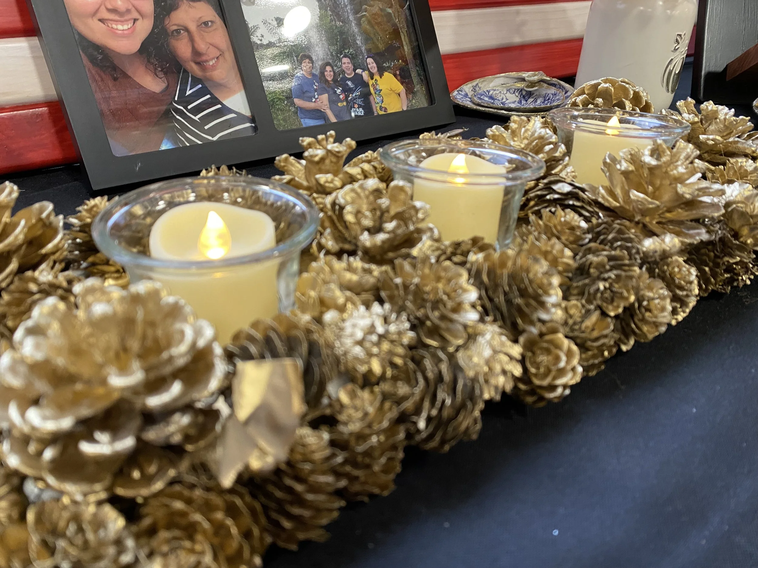 Pine Cone Candle Holder Centerpiece