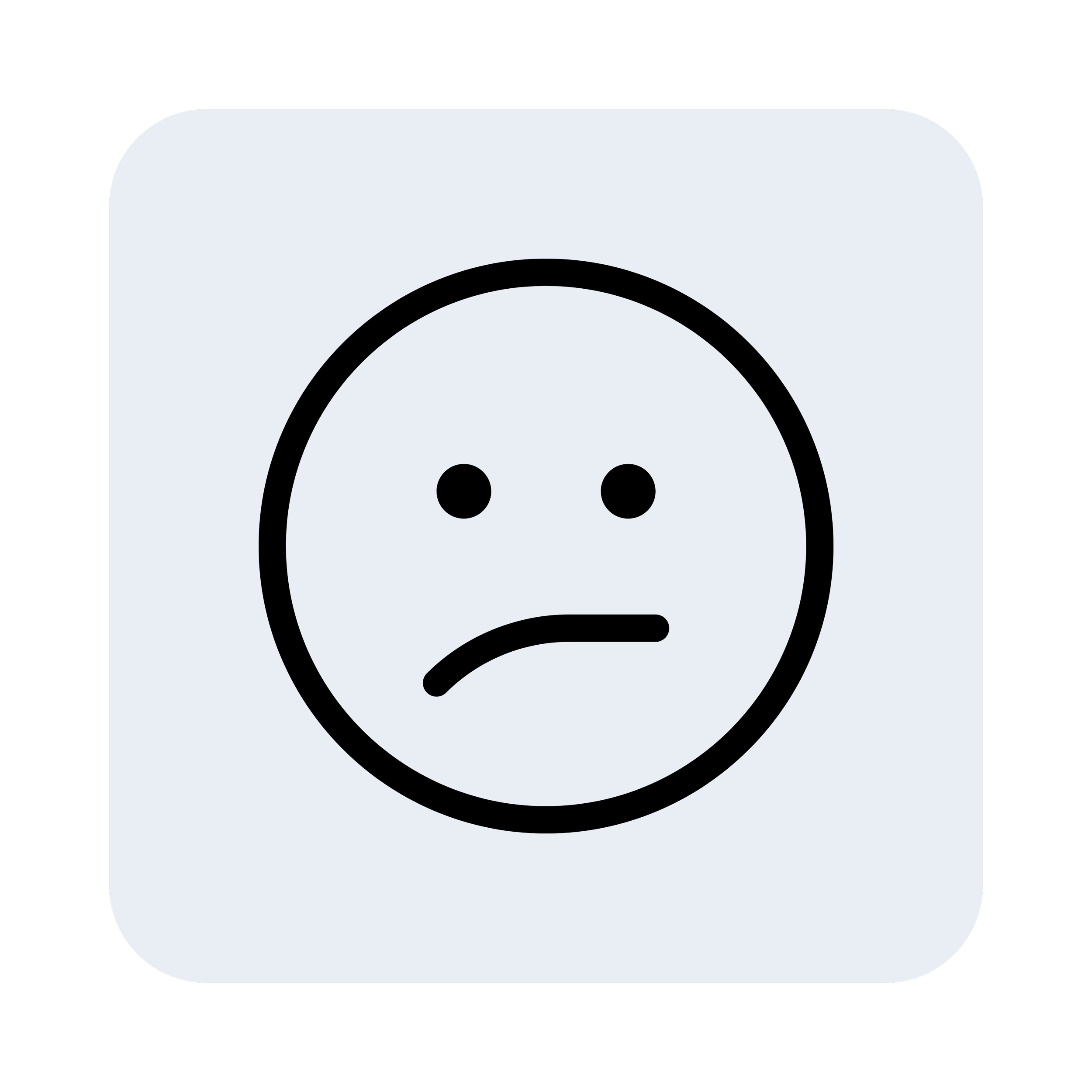 Sad face icon with a neutral background.