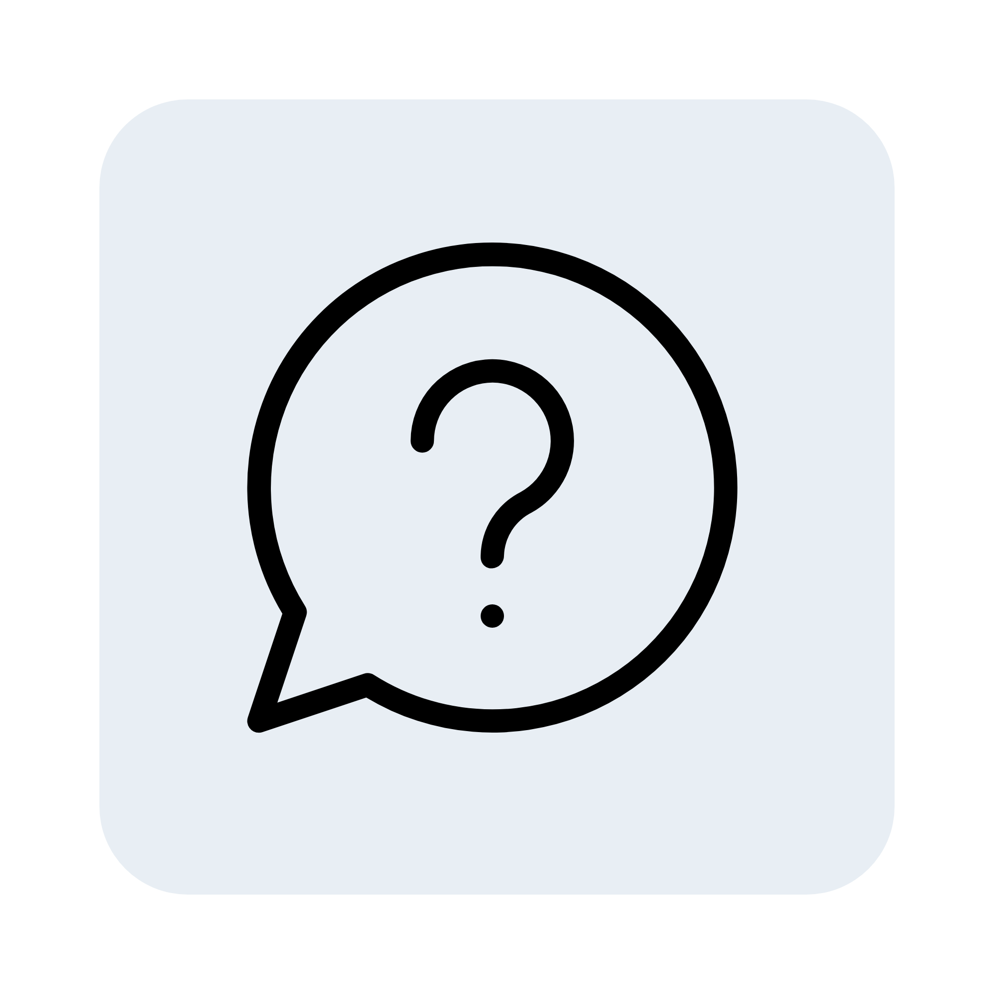 Placeholder icon of a chat bubble with a question mark inside.