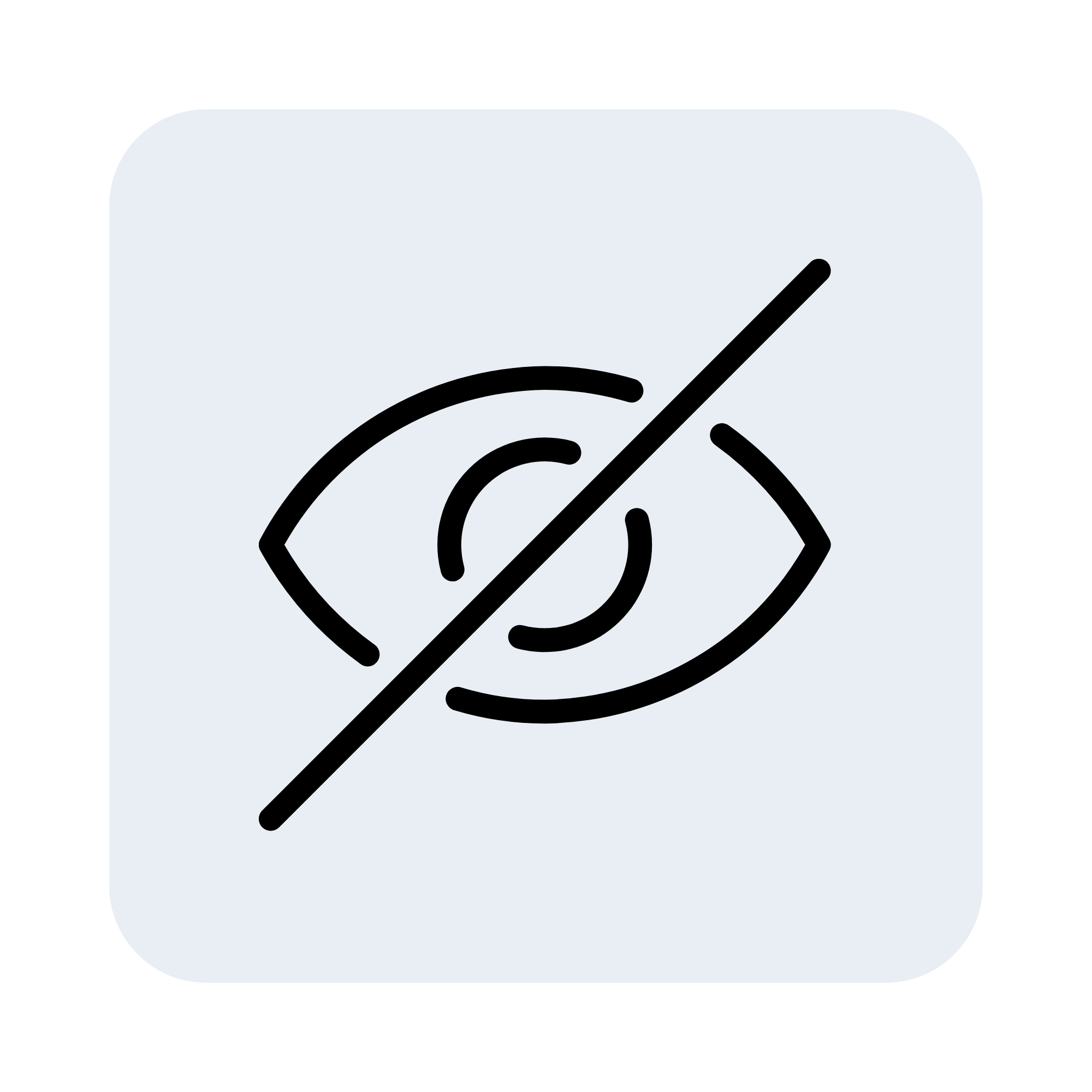 Icon of an eye with a diagonal line through it, indicating 'no eyes' or 'vision disabled'