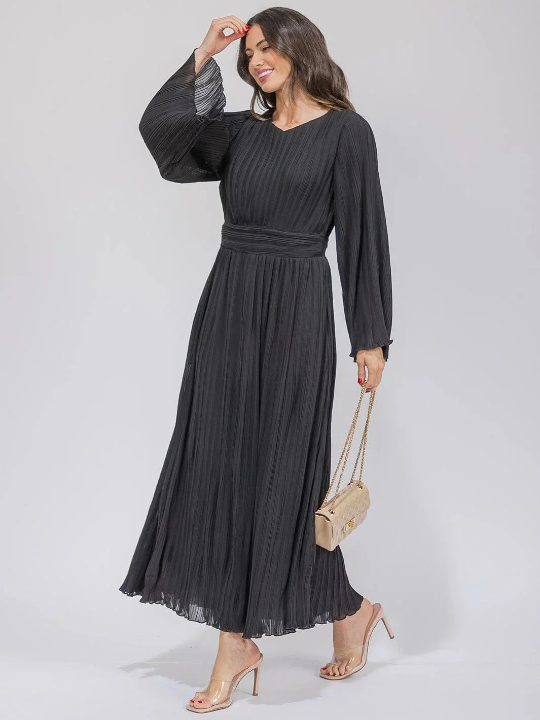 The Vivian Pleated Maxi Dress