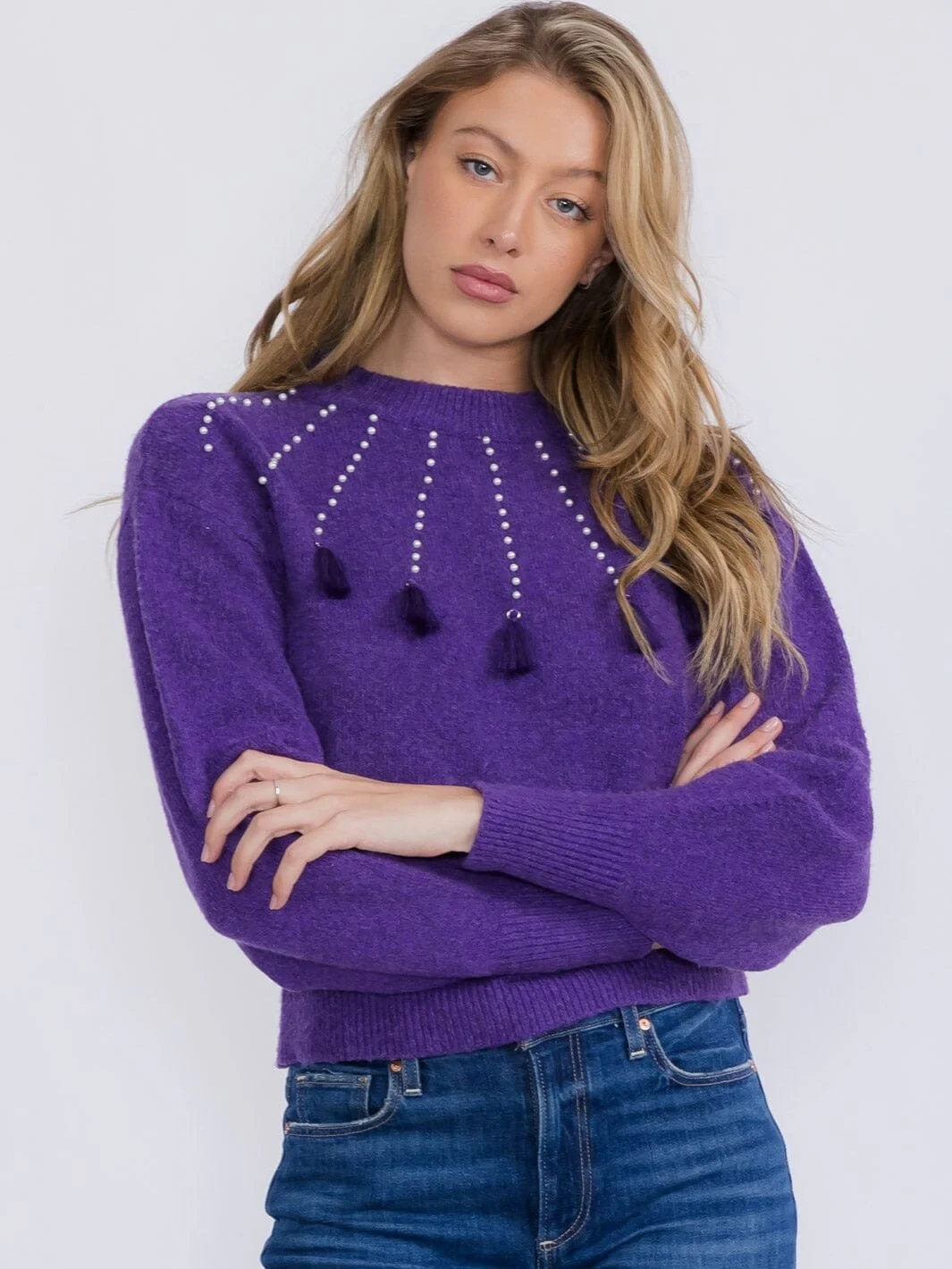 Amethyst Tassel Sweater