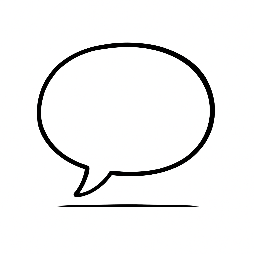 Empty comic speech bubble on white background.