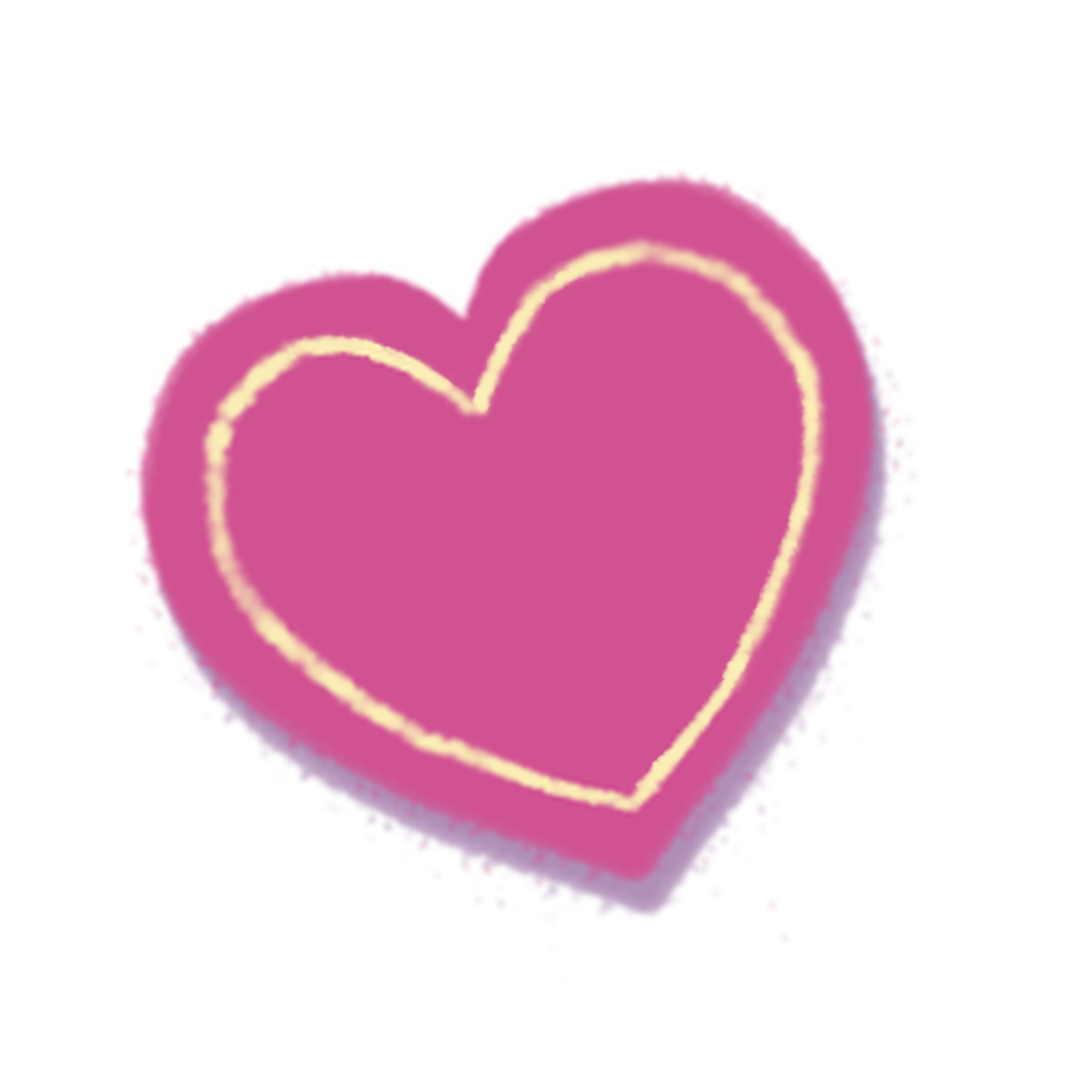 Pink heart-shaped sticker.