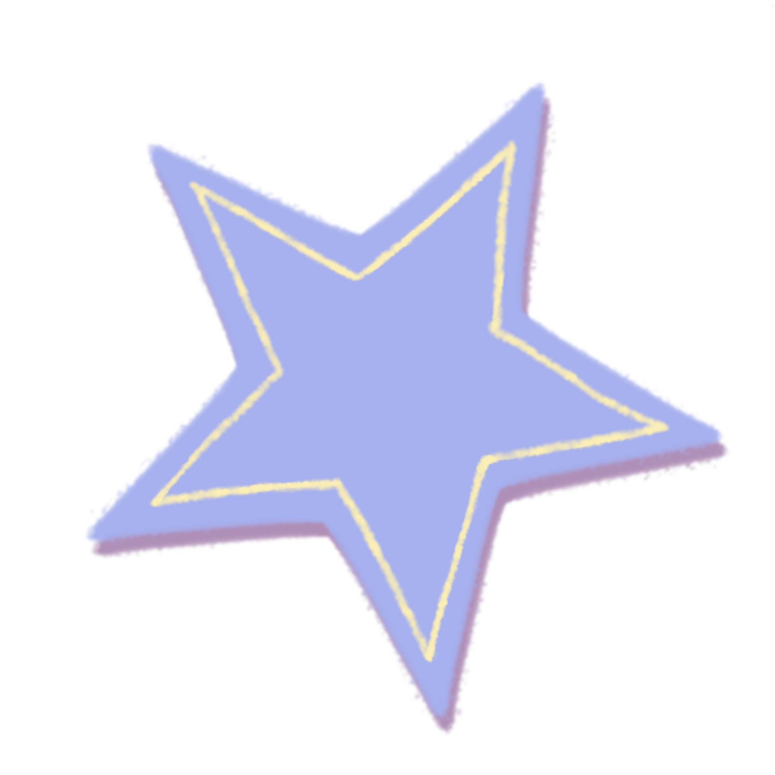 A light blue star badge with yellow outline details.