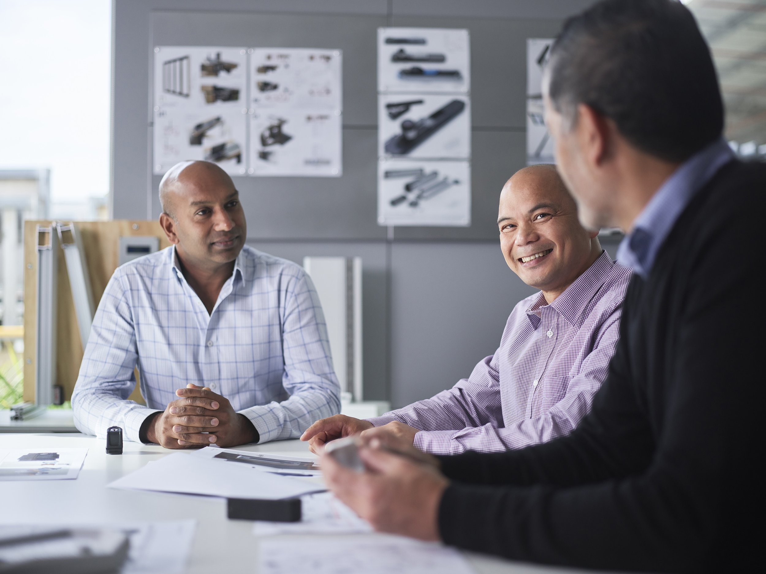 VENTORA R&D team meeting over hardware design.