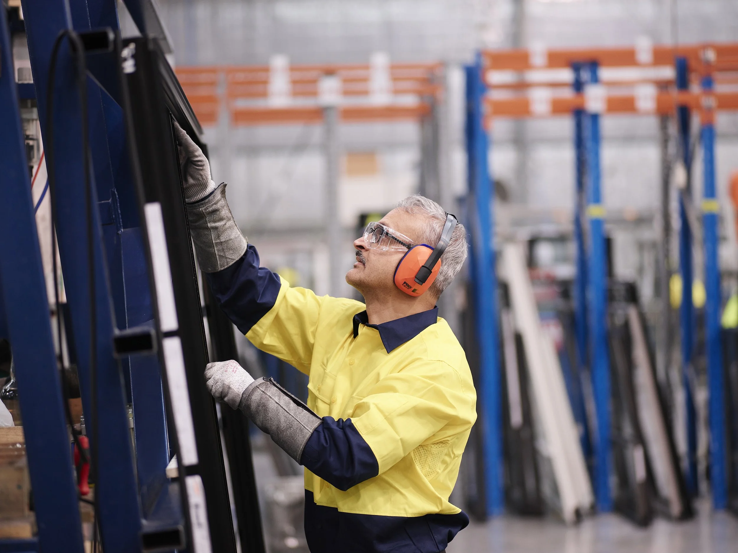 Window factory worker