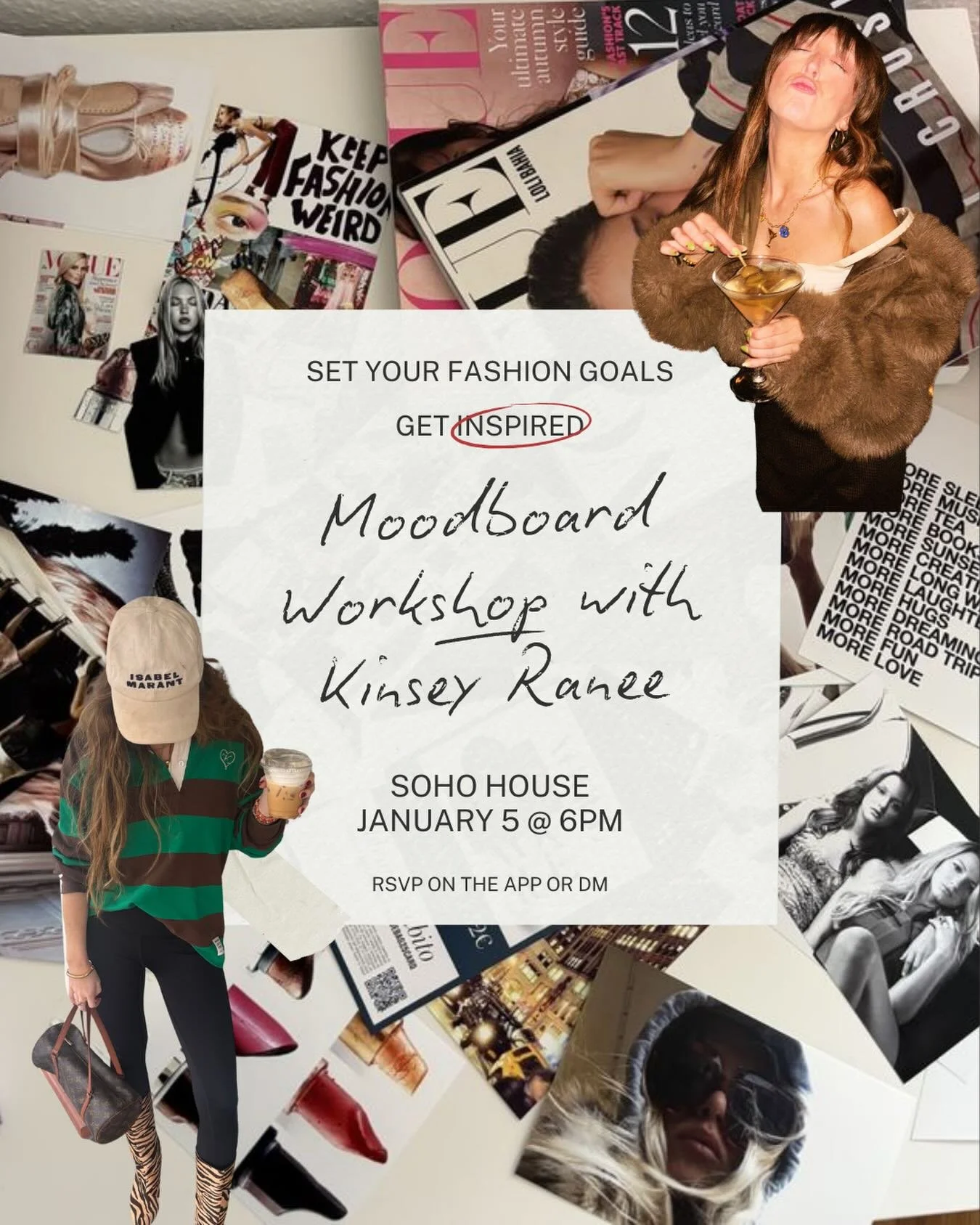 It&rsquo;s that time! Come chat 2026 trends , drink some cocktails (or mocktails) with new friends, and make a moodboard that inspires you. Channel your inner fashion editor and get creative ✨

*Limited supplies available, feel free to bring some mag