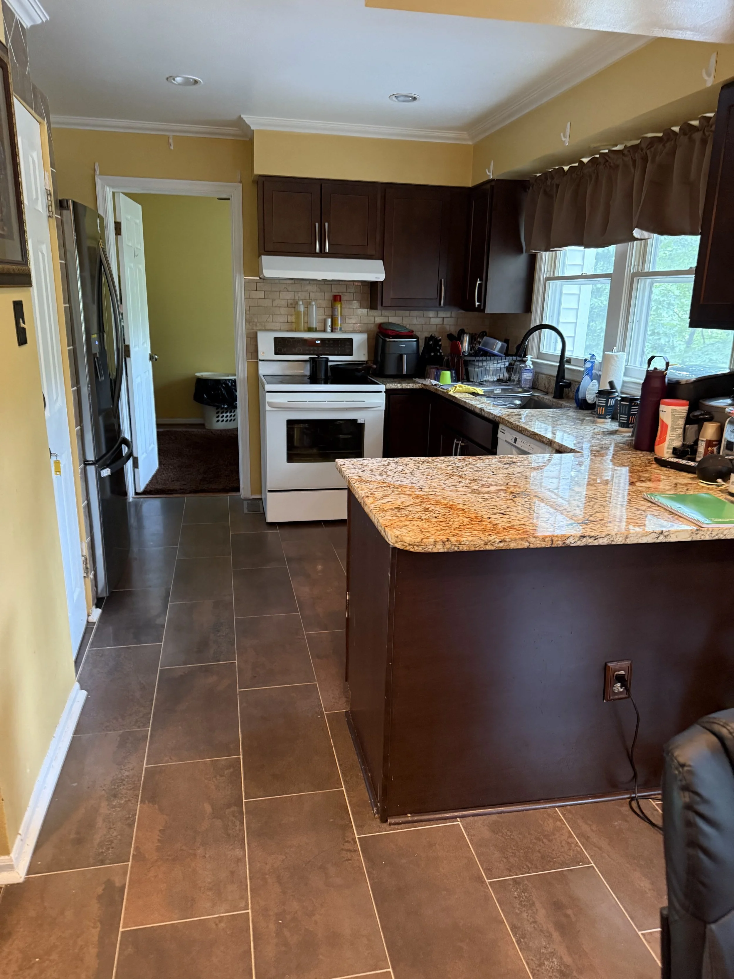 Kitchen where all home cooked meals are prepared.